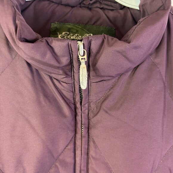 Vintage 90s Down Fill Quilted Puffer Coat Purple - Picture 4 of 6